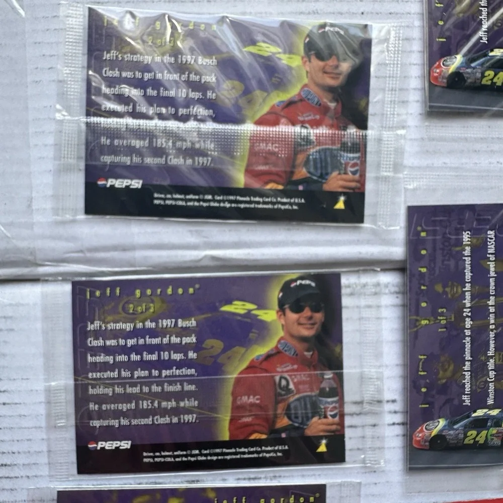 Pinnacle Jeff Gordon Trading Card Lot New Sealed 1997 Series 1 2 3 Car Keychain